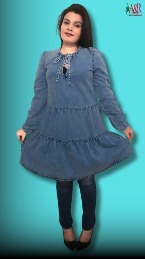 LADIES LONG DENIM SHIRT